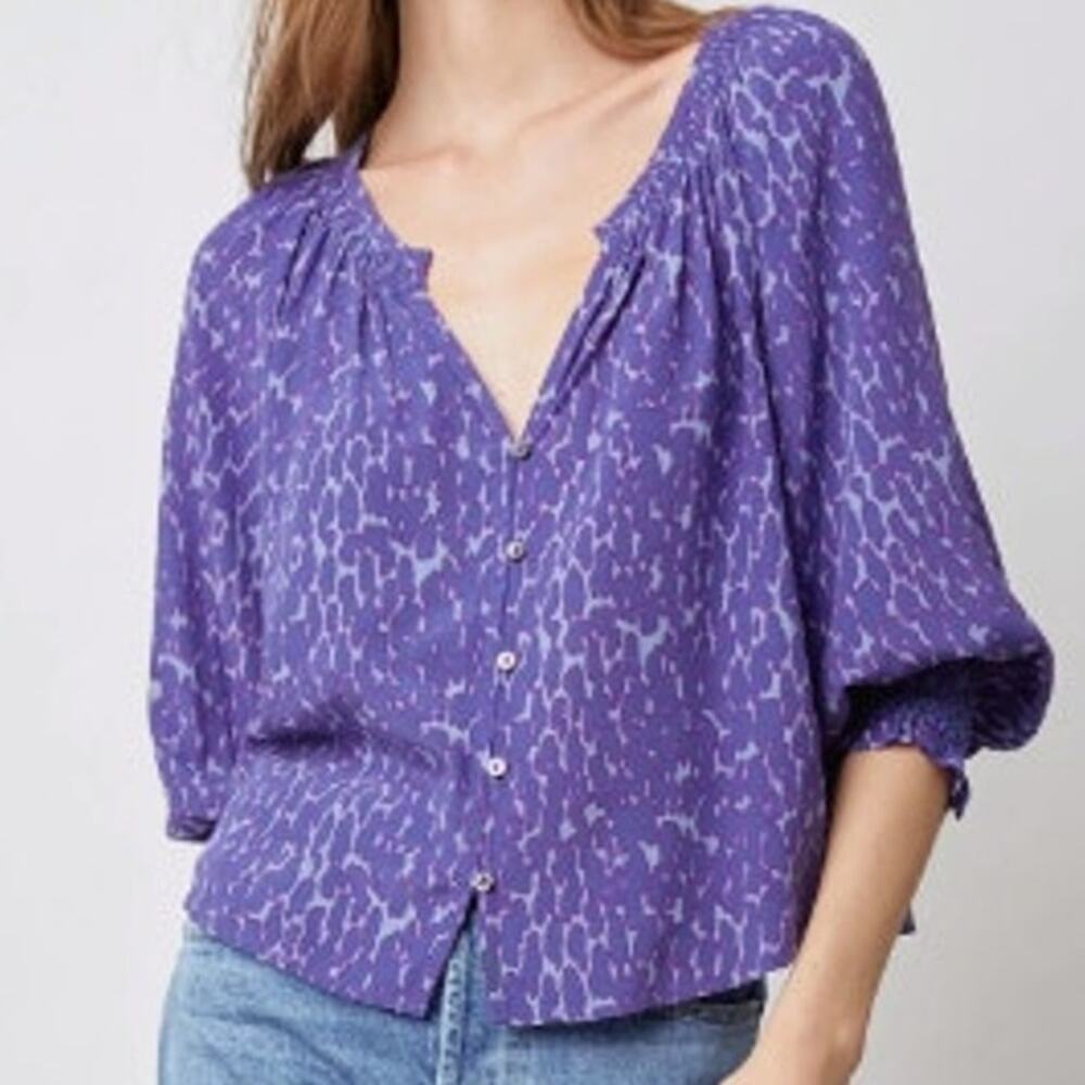 Rails Mariah Static Leopard Print Button Front Lo… - image 1